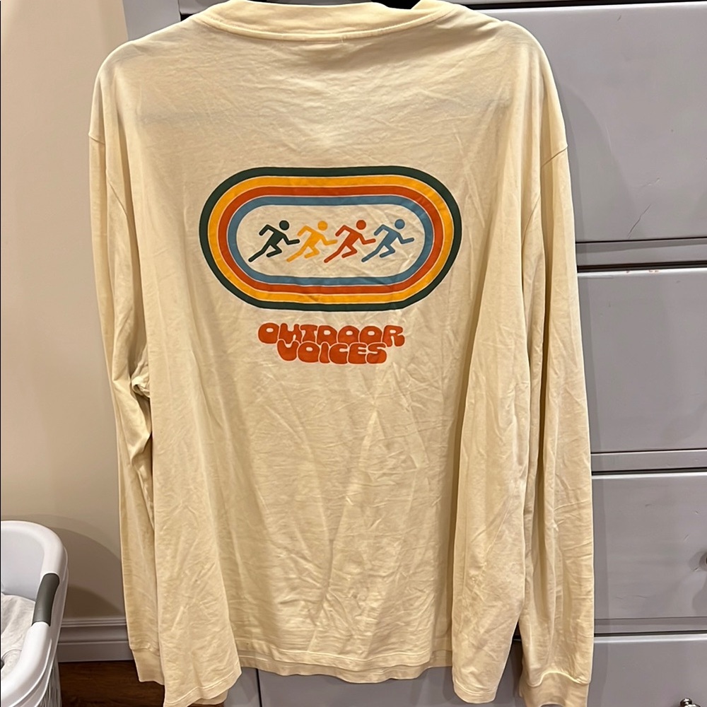 Outdoor Voices Cream Long Sleeve Tee